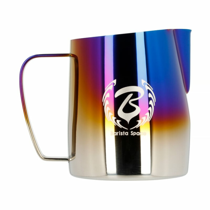 Barista Space - 450ml Titanium Half Blue Milk Jug #1