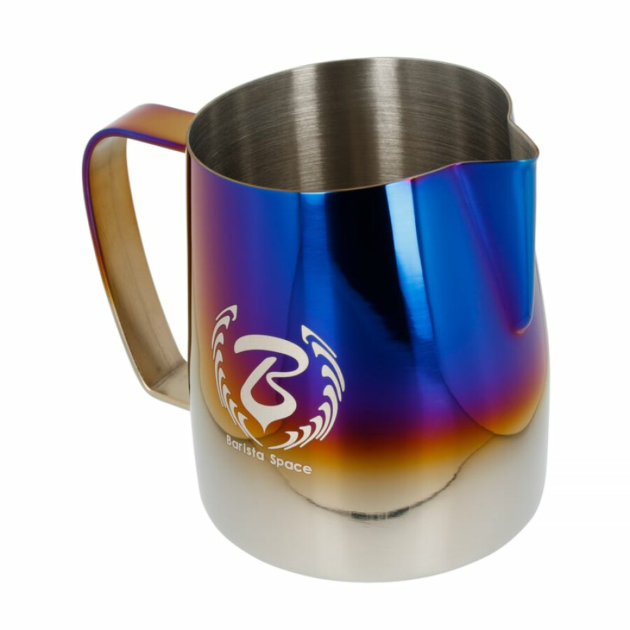 Barista Space - 450ml Titanium Half Blue Milk Jug | Coffee