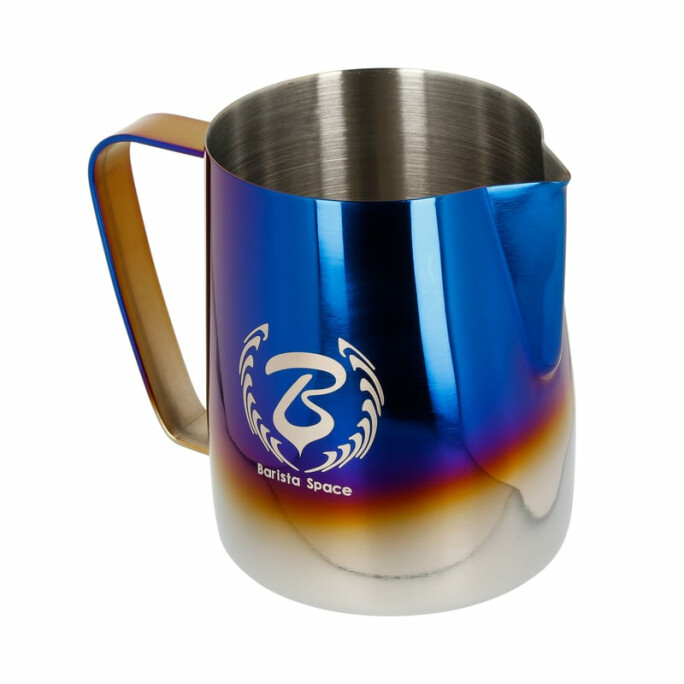 Barista Space - 600ml Titanium Half Blue Milk Jug #2