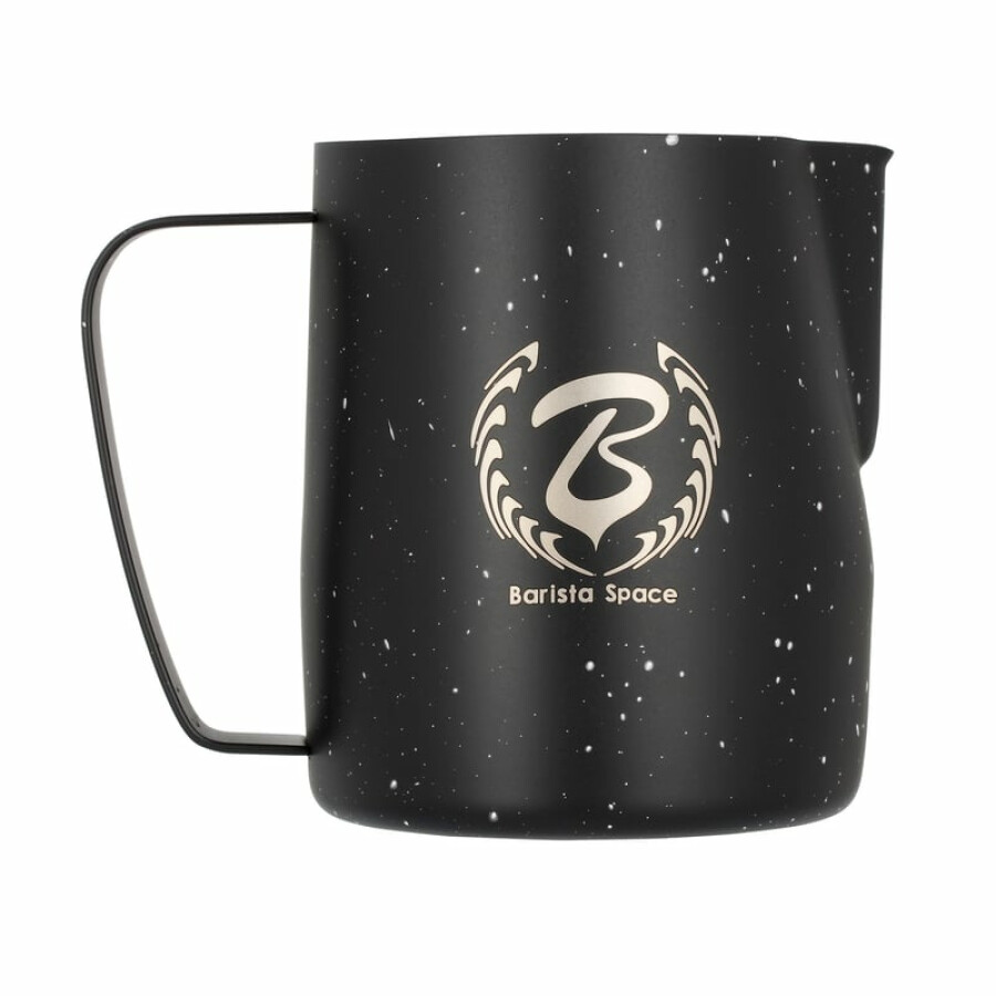 Lattiera Per Latte Art Barista Space - Acciaio Inox 304, 350 Ml, Leggera (170g), Beccuccio Di Precisione